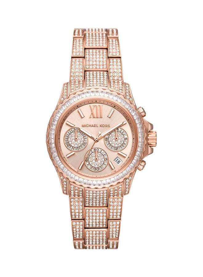 Michael Kors women Everest Stainless Steel Chronograph Wrist Watch MK7235-36mm-Rose Gold - Image 1