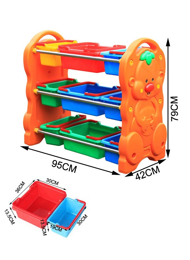 XIANGYU Cute Plastic Storage Rack Book Shelf Case For Kids 95x42x79cm - Image 4
