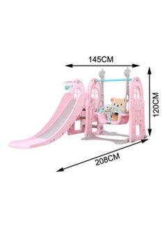 Rainbow Toys 3 In 1 Baby Plastic Swing Slide With Basketball Hoop Set For Home Use 208x145x120cm  - Image 3
