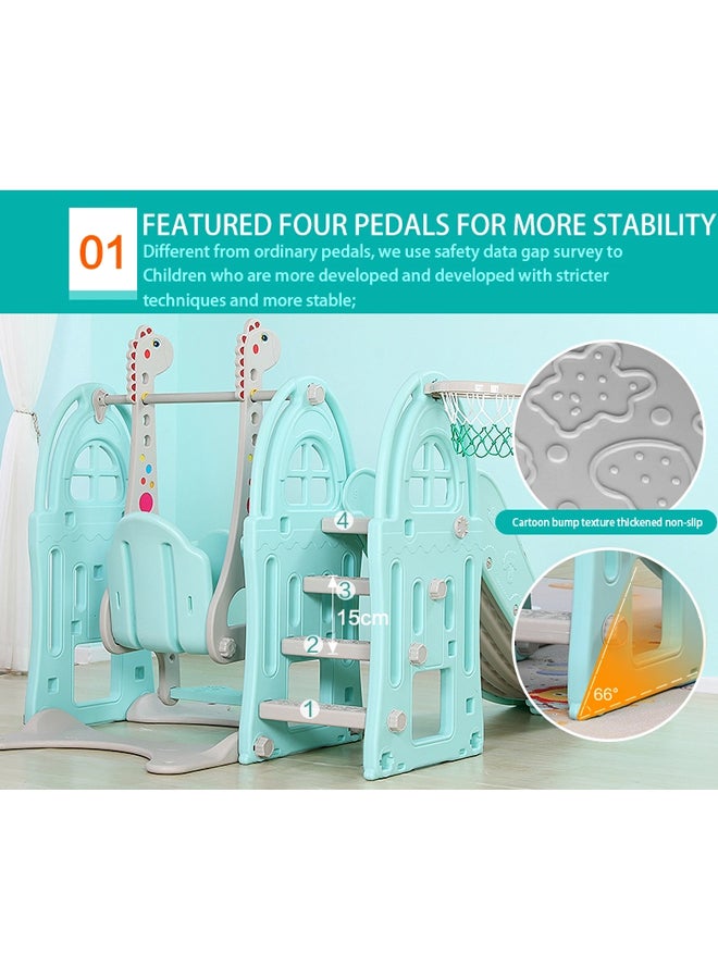 رينبو تويز مجموعة لعب مكونة من أرجوحة وزحلوقة غير مثبتة للأطفال حديثي المشي 208x145x120سم - Image 2