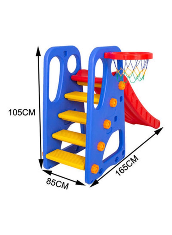 2 In 1 Slide With Basket Hoop For Kids 165x85x105cm