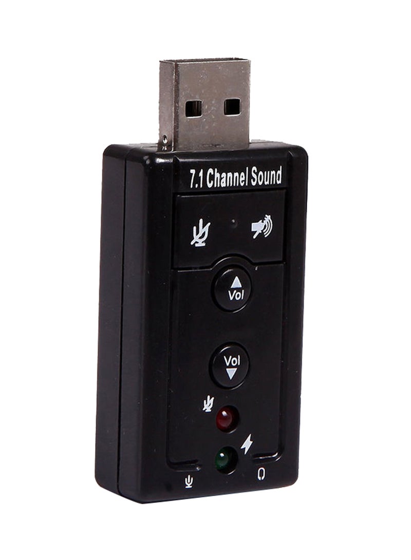 oem - 7.1 Channel USB External Sound Card Audio Adapter Black - Image 1