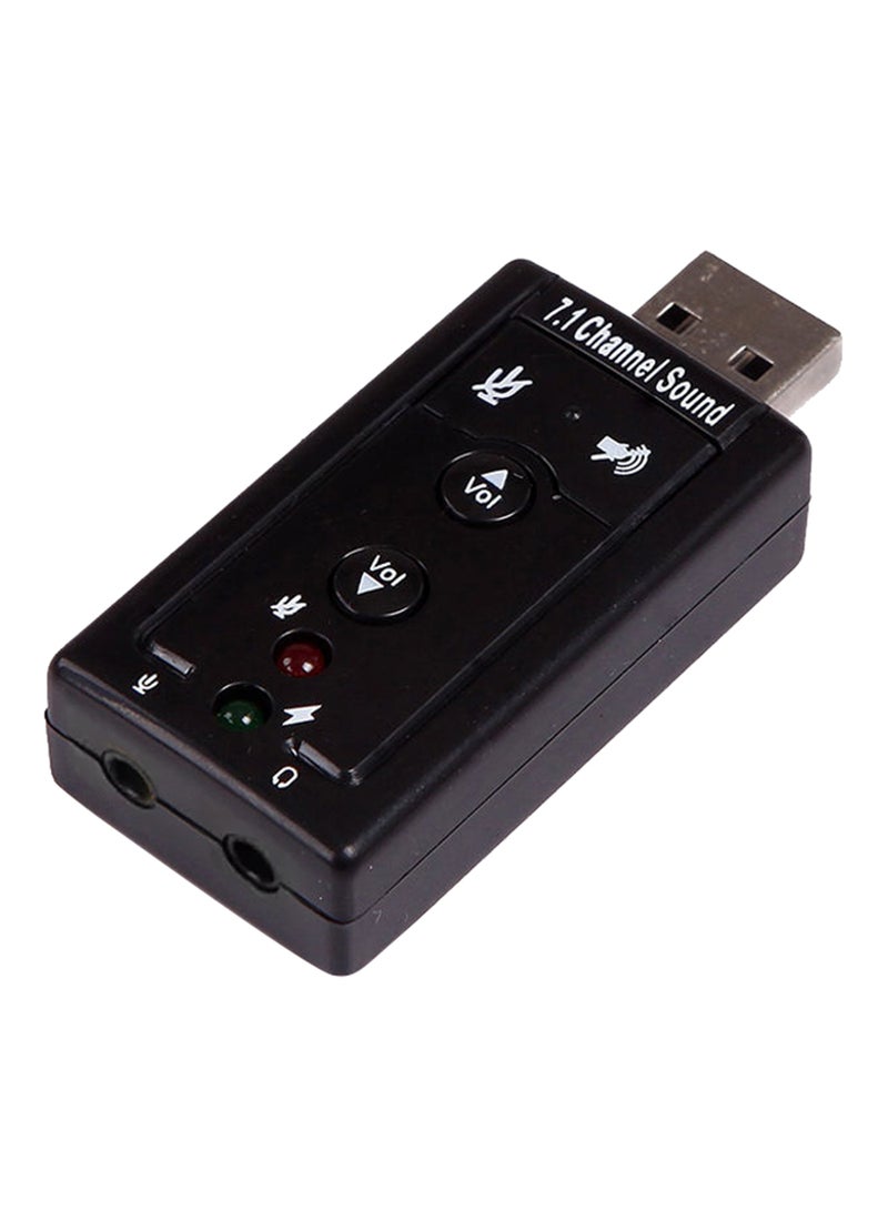 oem - 7.1 Channel USB External Sound Card Audio Adapter Black - Image 1