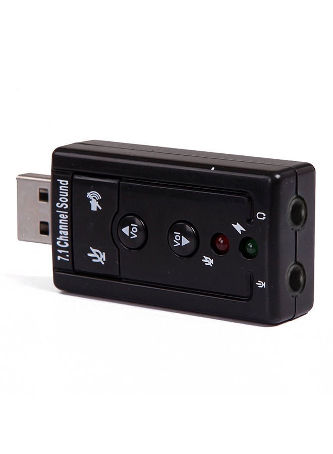 oem - 7.1 Channel USB External Sound Card Audio Adapter Black - Image 1