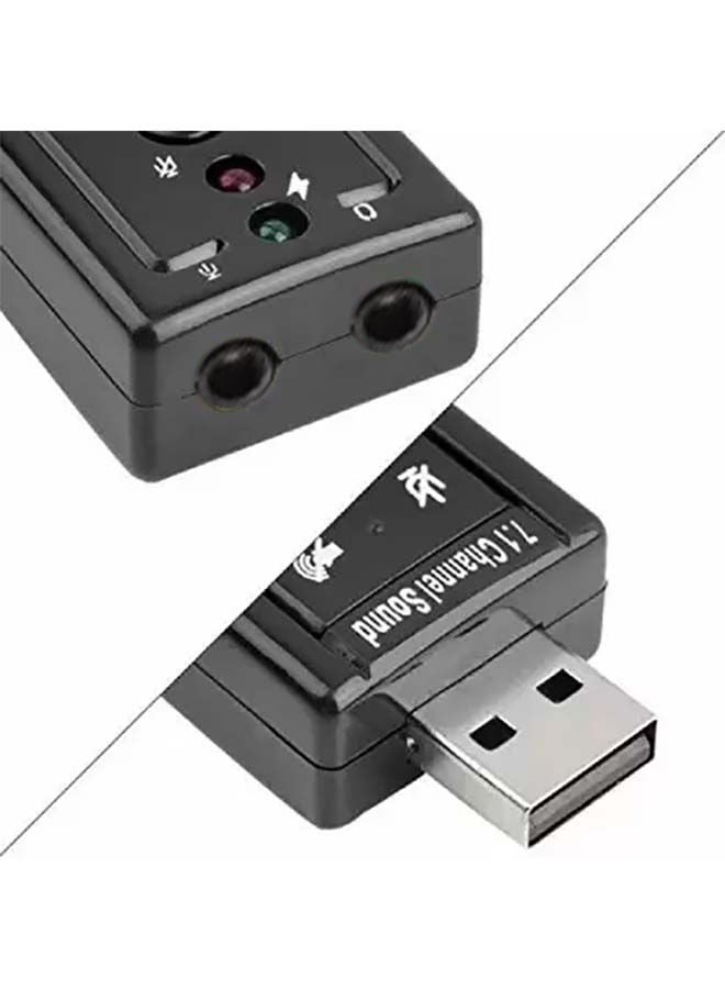 oem - 7.1 Channel USB External Sound Card Audio Adapter Black - Image 1