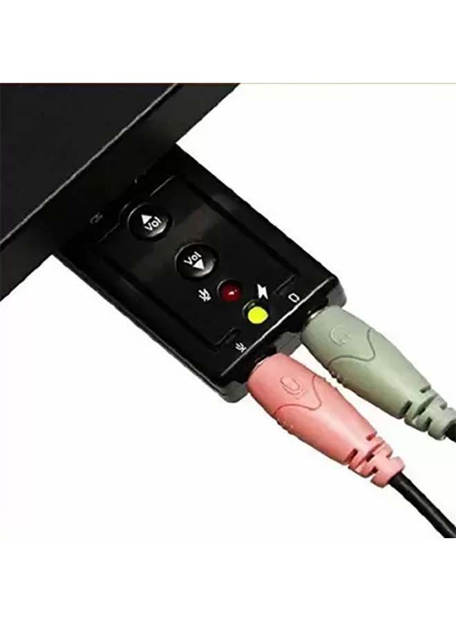 oem - 7.1 Channel USB External Sound Card Audio Adapter Black - Image 1