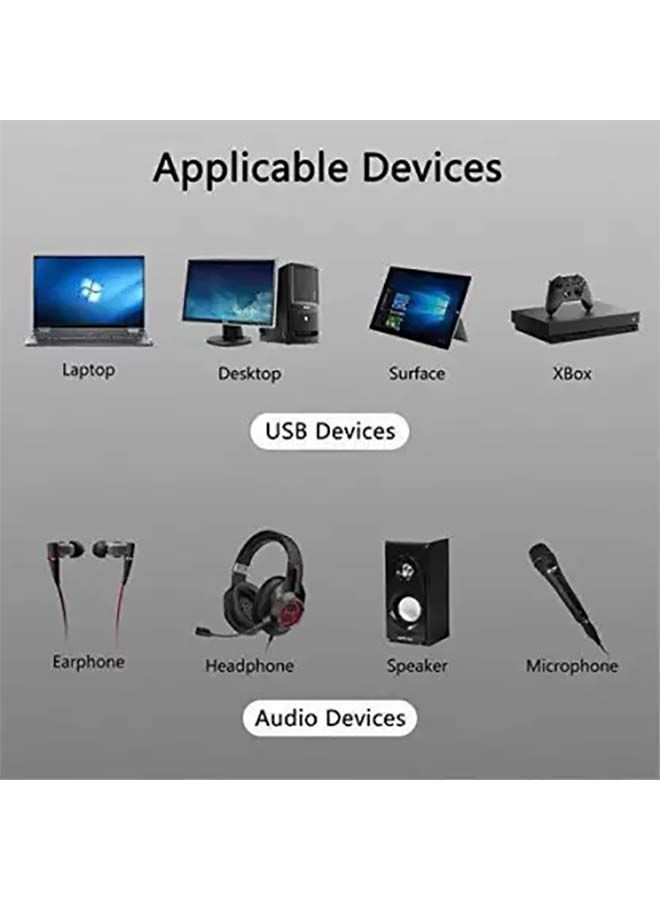 oem - 7.1 Channel USB External Sound Card Audio Adapter Black - Image 1