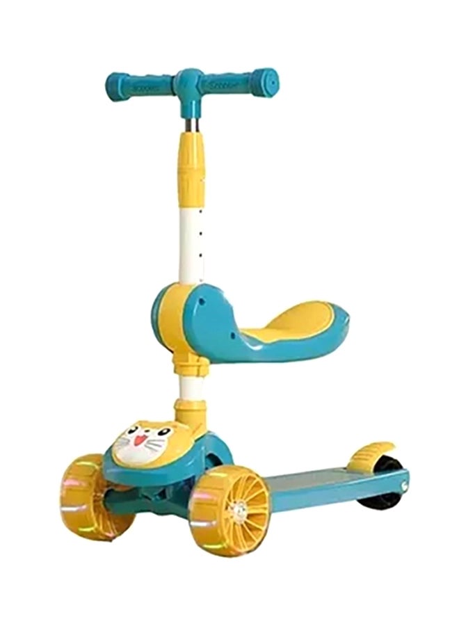 روك بو سكوتر دفع قابل للطي بارتفاع قابل للتعديل وعجلات بإضاءة LED وامضة مصنوعة من البولي يوريثان أصفر - Image 1