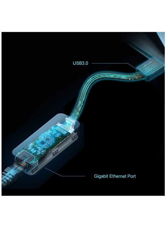 TP-LINK - USB 3.0 to RJ45 Gigabit Ethernet Network Adapter Black - Image 1