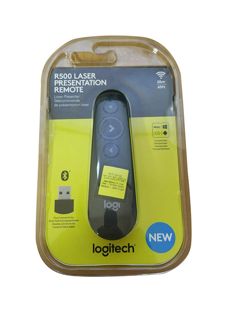 Logitech R500 Wireless Laser Pointer Presenation Remote Bluetooth USB Black - Image 5