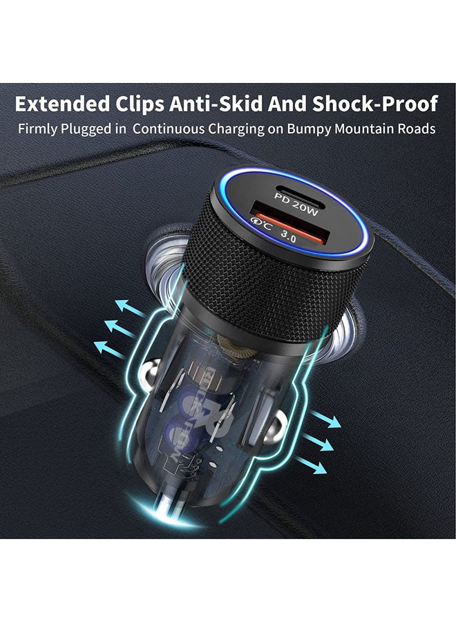 Rock Pow [Apple MFi Certified] PD20/QC3.0 Apple iPhone Fast Car Charger, 38W Dual Port USB C Power Delivery All Metal Car Adapter Car Quick Charging For Apple iPhone/iPad/AirPods, Samsung Galaxy Note 20/10/S21/20, Huawei/Xiaomi/Google Pixel Black - Image 5