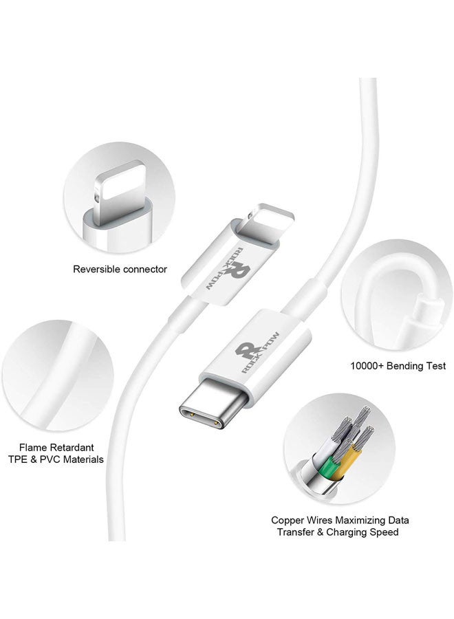 Rock Pow - Apple MFi Certified Fast Car Charger, 38W Dual Port USB C Power Delivery All Metal Car Adapter With Lightning Cable, PD20/QC3.0 Car Quick Charging For Apple iPhone/iPad/AirPods, Samsung Galaxy Note 20/10 S21/20, Huawei/Xiaomi/Google Pixel Grey - Image 1