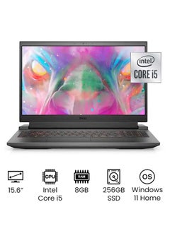 G15 5510 Gaming Laptop With 15.6-Inch FHD Display, Core i5-10500H Processor / 8GB RAM / 256GB SSD / 4GB NVIDIA GeForce GTX 1650 Graphics / Win 11 Home / English/Arabic Grey