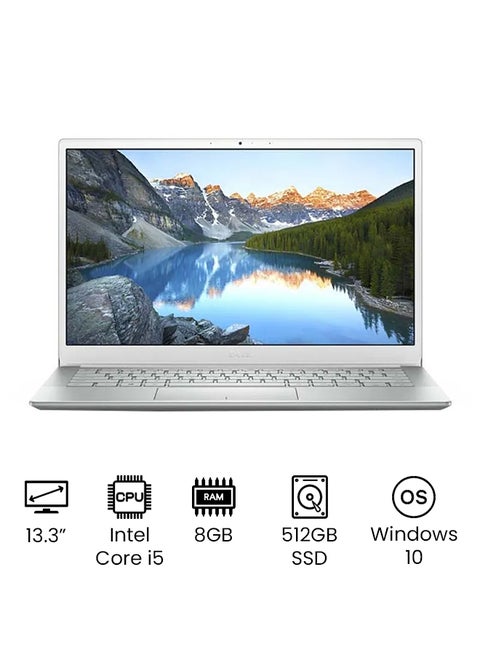 Inspiron 5390 Laptop With 13.3-Inch Touch Screen Display, Core i5 Processer/8GB RAM/512GB SSD/Intel UHD Graphics/International Version White