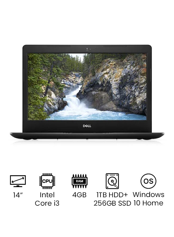 Vostro 3491 Laptop With 14-Inch Display, Core i3-1005G1 Processor/4GB RAM/1TB HDD + 256GB SSD/Intel UHD Graphics/International Version Black