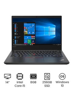 Thinkpad E14 (Upgraded Version) Laptop With 14-Inch Display, Core i5-10210u Processer/8GB RAM/256GB SSD/Intel UHD Graphics /International Version English Black