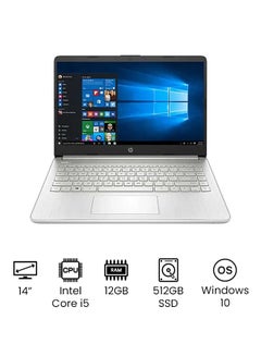14-dq2033ca (Upgraded Version) Laptop With 14-Inch Display, 11th Gen Core i5-1135G7 Processer/12GB RAM/512GB SSD/Intel Iris Xe Graphics /International Version English Silver