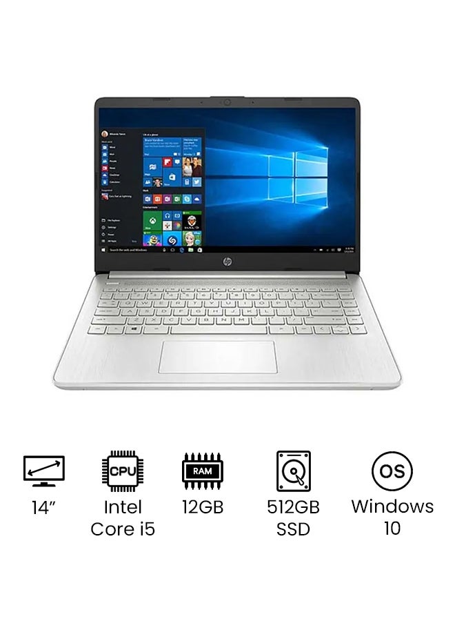 HP - 14-dq2033ca (Upgraded Version) Laptop With 14-Inch Display, 11th Gen Core i5-1135G7 Processer/12GB RAM/512GB SSD/Intel Iris Xe Graphics /International Version English Silver - Image 1