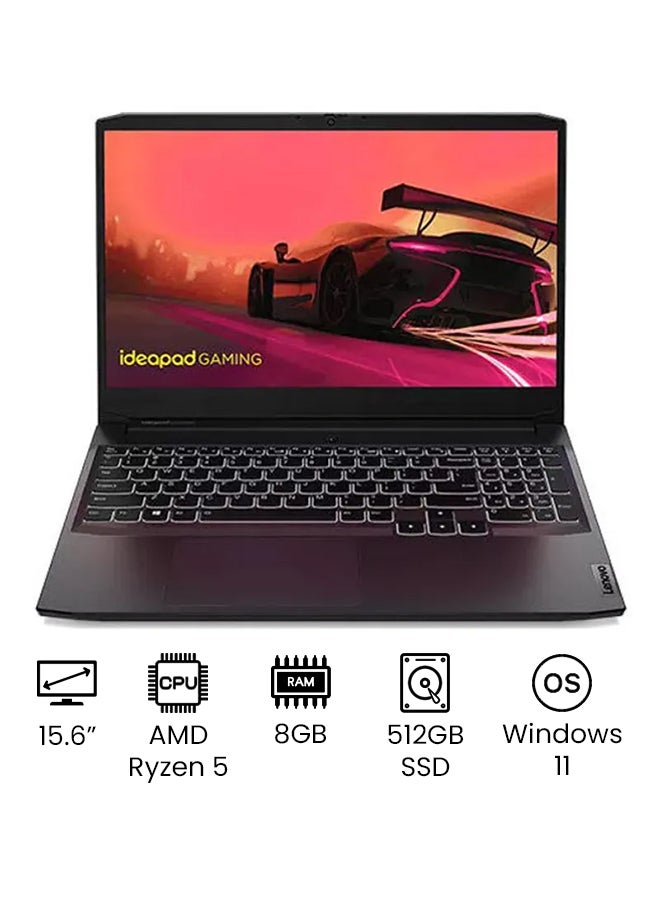 Lenovo - IdeaPad Gaming 3 15ACH6 (Upgraded Version) Laptop 15.6 Inch FHD AMD Ryzen 5 5600H 8GB RAM 512GB SSD 4GB NVIDIA GeForce GTX 1650 Windows 11 /International Version English/Arabic Shadow Black - Image 1