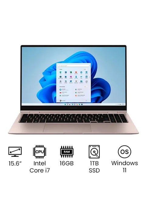 لابتوب جالاكسي بوك برو 360 بتصميم 2 في 1 بشاشة AMOLED مقاس 15.6 بوصة ومعالج إنتل كور i7/ذاكرة رام 16 جيجابايت/محرك أقراص SSD سعة 1 تيرابايت/بطاقة رسومات إنتل أيريس Xe/إصدار عالمي اللغة الإنجليزية برونزي ميستيك