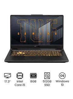 TUF F17 FX706HE Gaming Laptop With 17.3-Inch FHD Display, Core i5-11260H Processer/8GB RAM/512GB SSD/4GB Nvidia GeForce RTX 3050Ti Graphics Card English Black