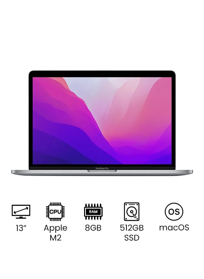 Apple - MacBook Pro 13-Inch Display, Apple M2 Chip With 8-Core CPU And 10-Core GPU, 512GB SSD/Integrated Graphics/Middle East Version English Space Grey - Image 1