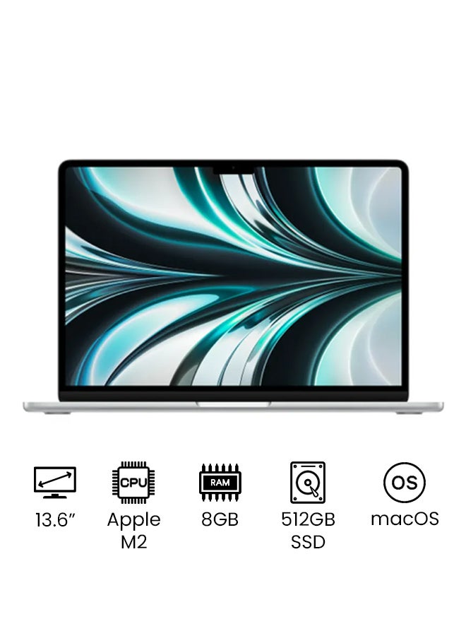 Apple - MacBook Air 13.6-Inch Display,Apple M2 Chip with 8-Core CPU And 10-Core GPU, 512GB SSD/Intel UHD Graphics English Silver - Image 1