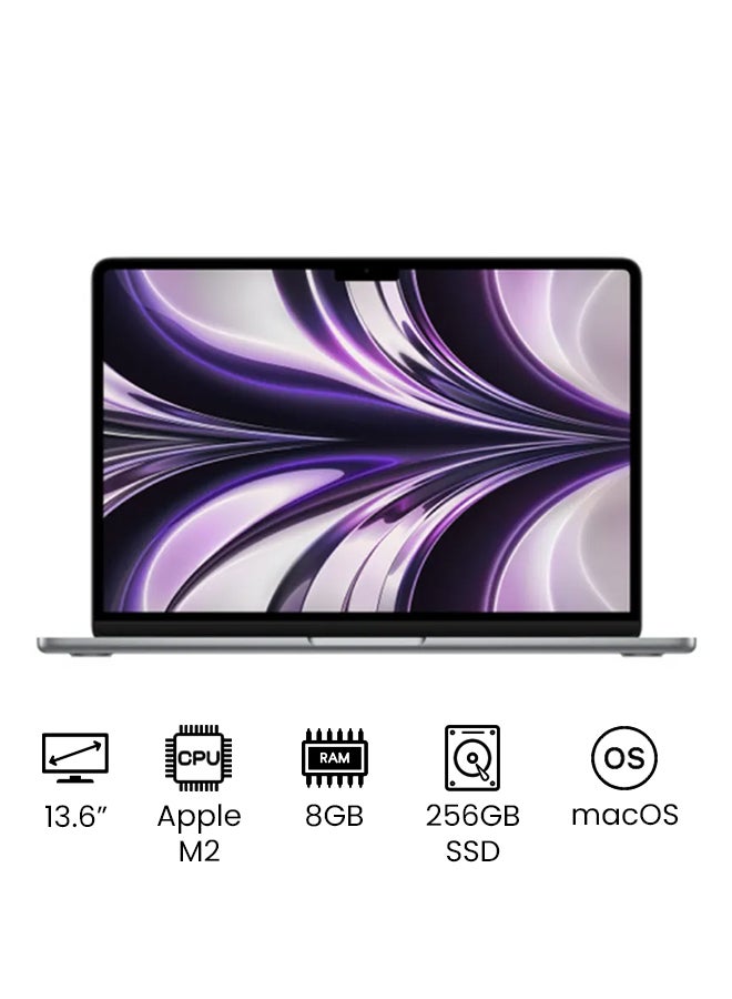 Apple - MacBook Air 13.6-Inch Display, Apple M2 chip with 8-Core CPU And 8-Core GPU, 256GB SSD/Intel UHD Graphics English Space Grey - Image 1