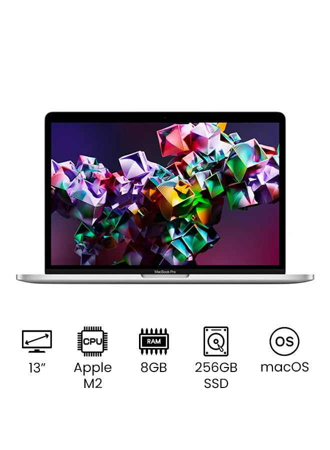 Apple - MacBook Pro 13-Inch Display,Apple M2 Chip With 8-Core CPU And 10-Core GPU, 256GB SSD/Integrated Graphics/Middle East Version English Silver - Image 1