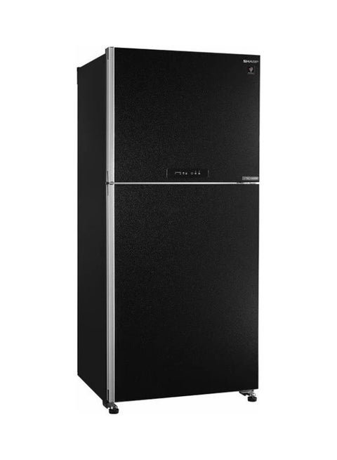 ثلاجة رقمية بتقنية العاكس وخاصية منع تكون الثلج ببابين من الزجاج 300 W SJ-PV69G-BK أسود