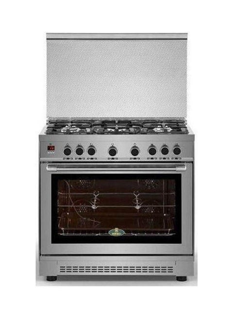 Gas Cooker 5 Burners Premiere Smart Natural Gas - Stainless Steel 90FC9 Silver