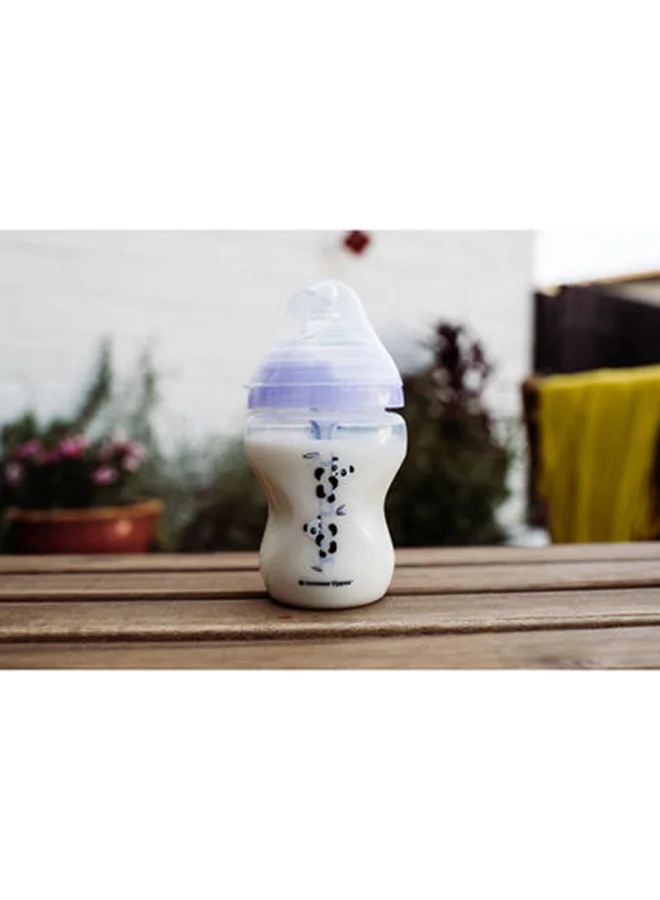 tommee tippee Pack Of 1 Advanced Closer To Nature Anti-Colic Baby Bottle, Slow-Flow Venting System 0 Months+, 260 ml, Assorted