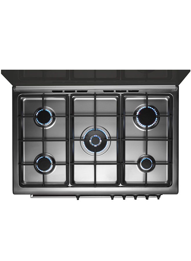 LA GERMANIA - Freestanding Cooker 90 x 60 cm 5 Gas Burners 9M10G4A1X4AWW Stainless x Black - Image 1