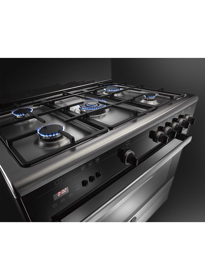 LA GERMANIA - Freestanding Cooker 90 x 60 cm 5 Gas Burners 9M10G4A1X4AWW Stainless x Black - Image 1