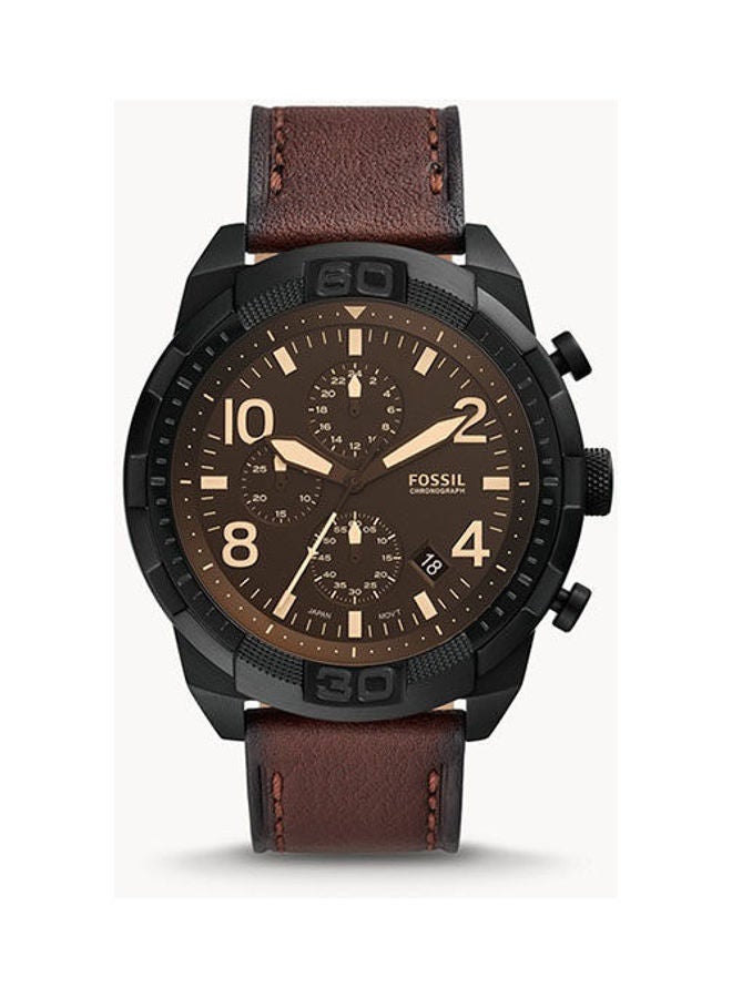 FOSSIL - Men's Leather Chronograph Buckle Watch FS5875 - Image 1