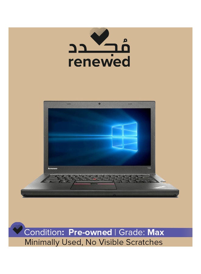 Renewed - Thinkpad T450 Laptop With 14-Inch Display,Intel Core i5 Processor/5th Gen/8GB RAM/512GB SSD/Intel HD Graphics English Black