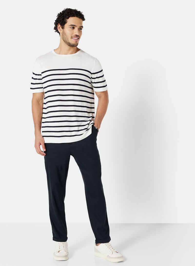 MANGO Striped T-Shirt White - Image 4