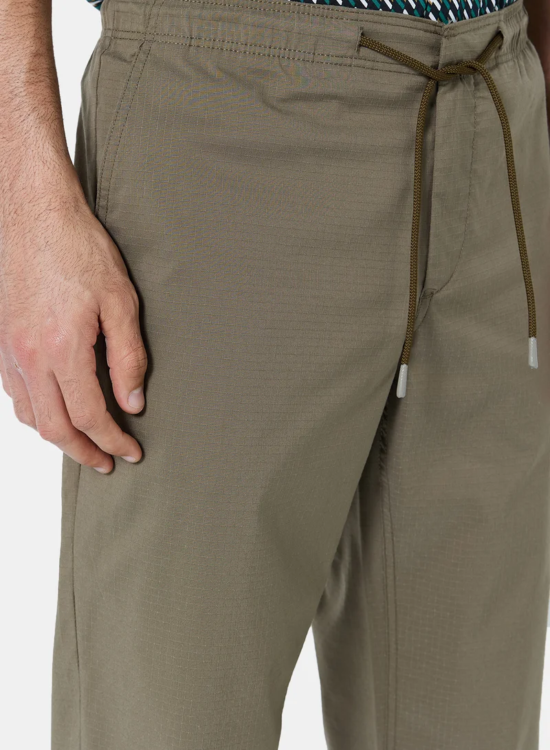 MANGO Drawstring Waist Pants Beige