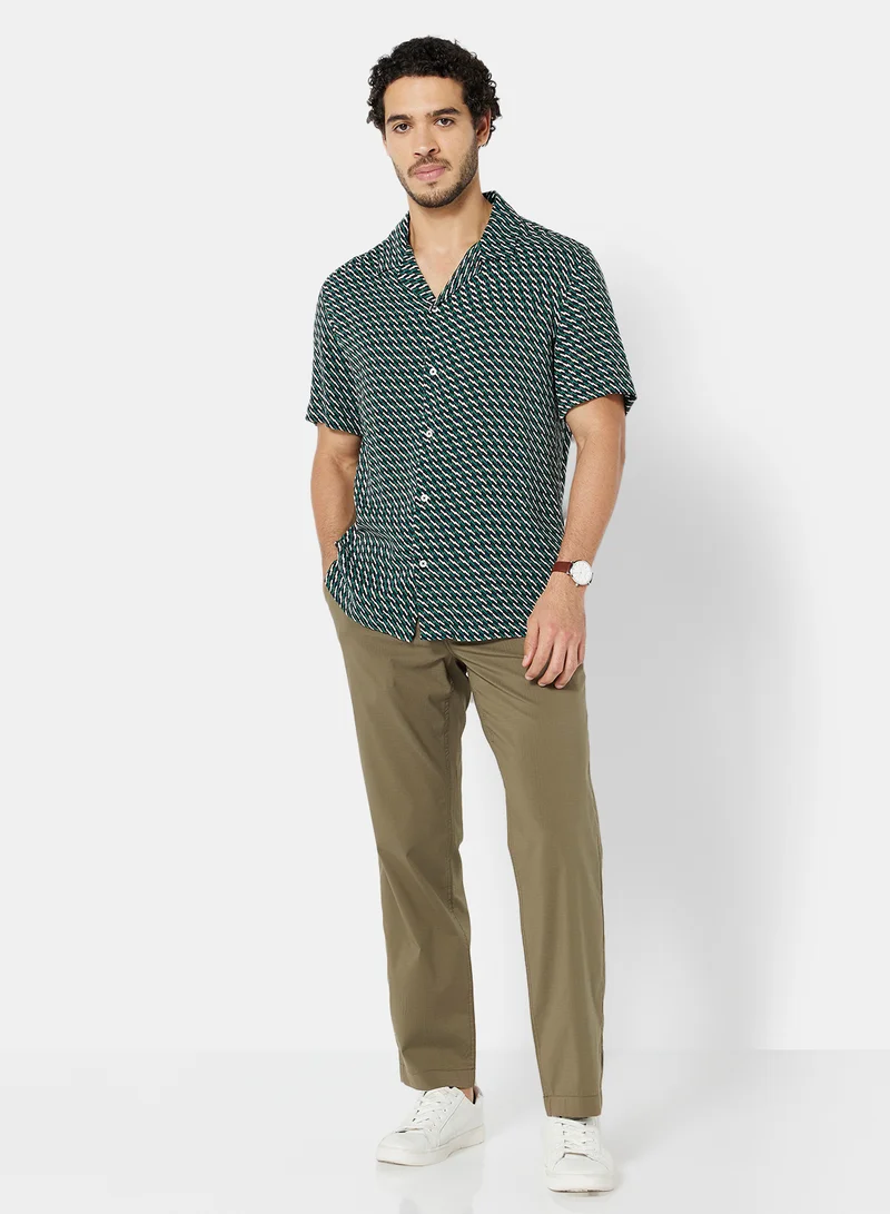 MANGO Drawstring Waist Pants Beige