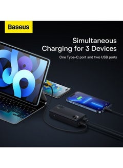 Baseus 10000 mAh Power Bank PD USB-C, 30W Power Delivery Fast Charging with LED Digital Display Battery Pack, 3 input Compatible for iPhone 15 Pro Max/15 Plus,14/13/12/11 Series, All Smart Phones Black  - Image 5