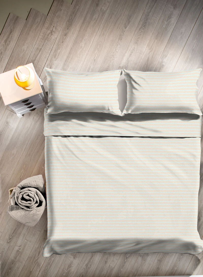 Noon East Duvet Cover Set - With 1 Duvet Cover And 2 Pillow Cover 50X75 Cm - For Queen Size Mattress - 100% Cotton Percale - 180 Thread Count Multicolour 200x200cm