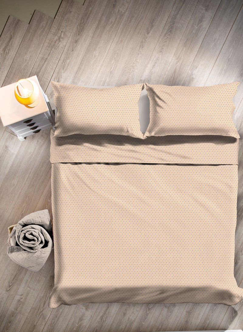 Duvet Cover Set - With 1 Duvet Cover And 2 Pillow Cover 50X75 Cm - For Queen Size Mattress - 100% Cotton Percale - 144 Thread Count Cotton Beige 200 x 200cm - v1656687555/N48214326A_1