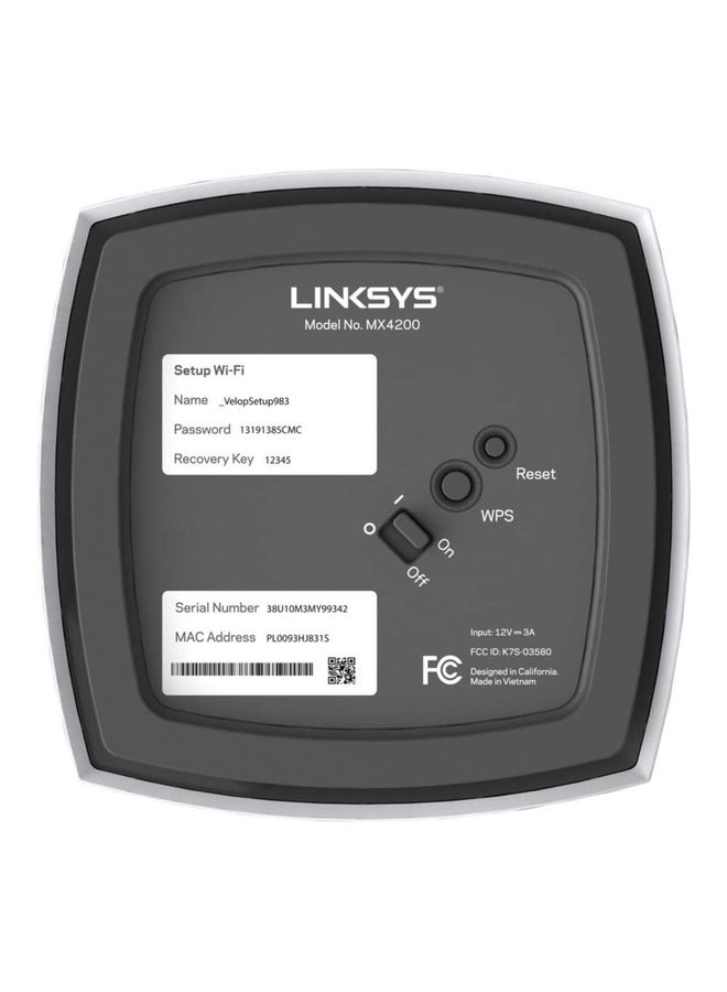 LINKSYS - Velop MX12600 Tri-Band Whole Home Mesh WiFi 6 System (AX4200) White - Image 1