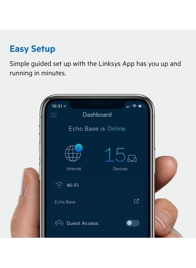 LINKSYS - Velop MX12600 Tri-Band Whole Home Mesh WiFi 6 System (AX4200) White - Image 1