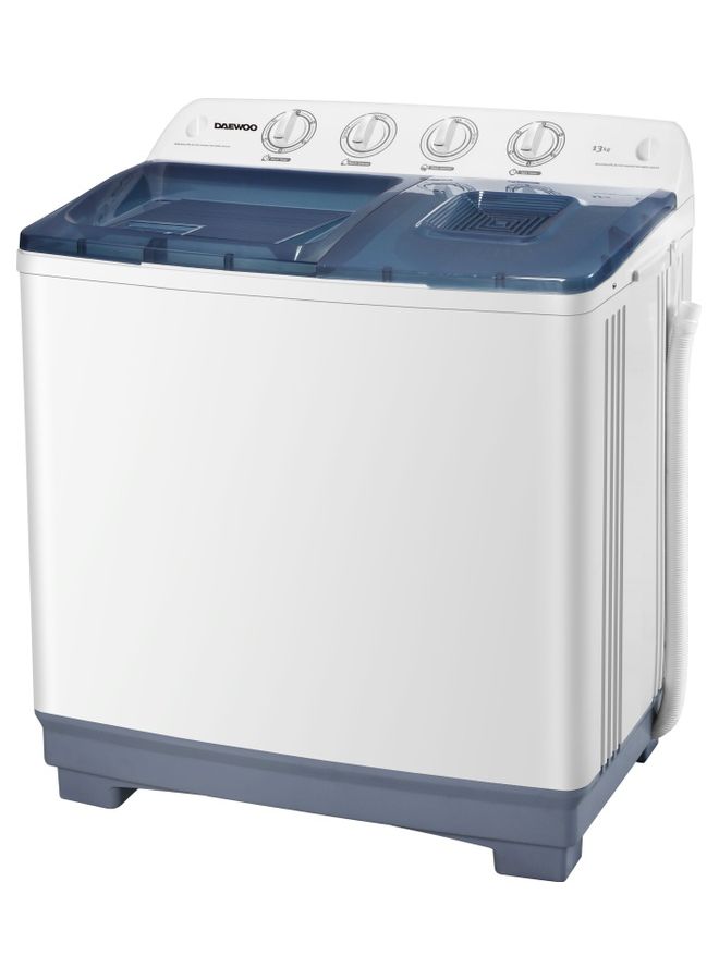 دايو 13 Kg Twin Tub Semi Automatic Washing Machine 13 kg DW-T130W White  - Image 1