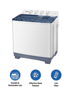 DAEWOO 13 Kg Twin Tub Semi Automatic Washing Machine 13 kg DW-T130W White  - Image 2