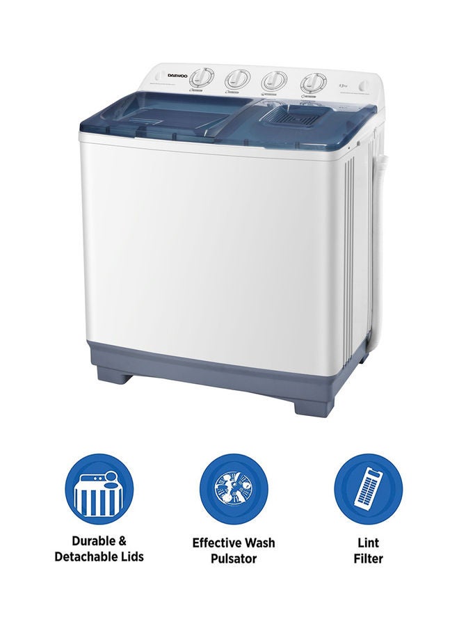 دايو 13 Kg Twin Tub Semi Automatic Washing Machine 13 kg DW-T130W White  - Image 2