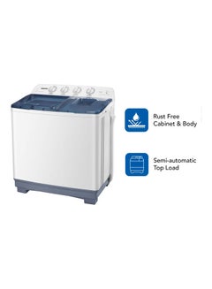 DAEWOO 13 Kg Twin Tub Semi Automatic Washing Machine 13 kg DW-T130W White  - Image 3
