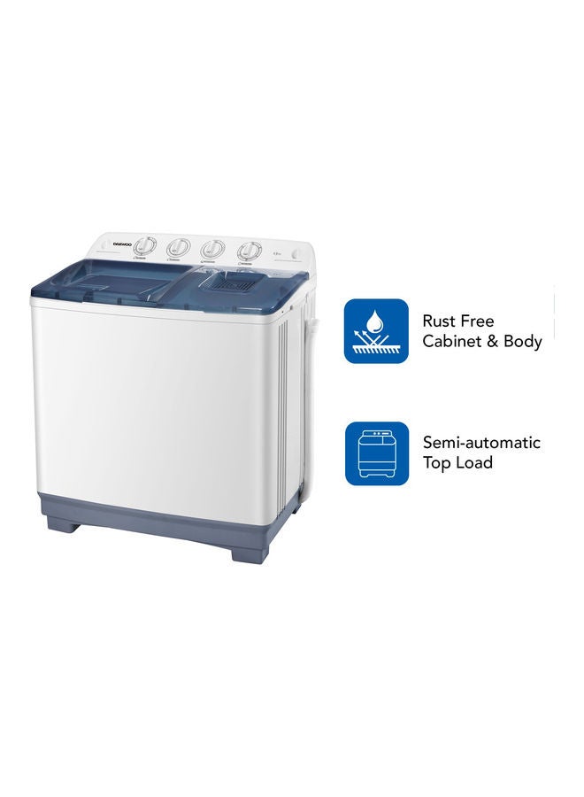 دايو 13 Kg Twin Tub Semi Automatic Washing Machine 13 kg DW-T130W White  - Image 3