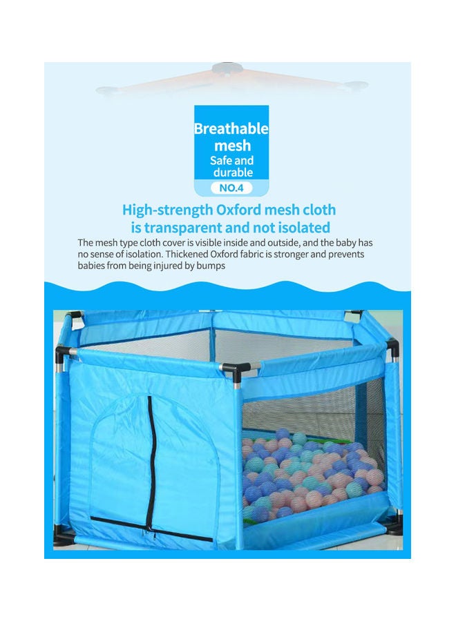 Kidle Baby Safety Fence Playpen With 30 Ocean Ball Basketball Hoops  - Image 5